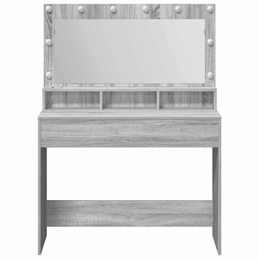 Table de Toilette avec étagère Gris Sonoma 100 x 41 x 135 cm - 4