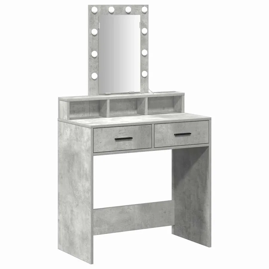 Table de Toilette Gris 79 x 41 x 140 cm Bois d'ingénierie - 2
