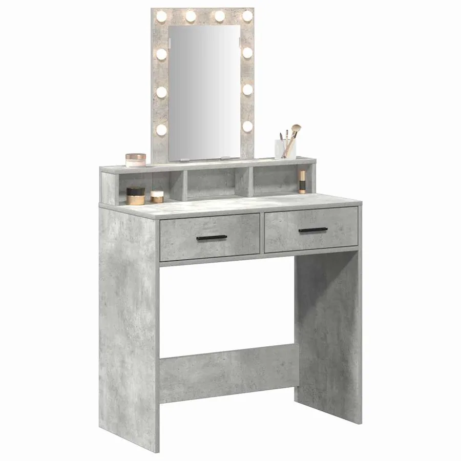 Table de Toilette Gris 79 x 41 x 140 cm Bois d'ingénierie - 3