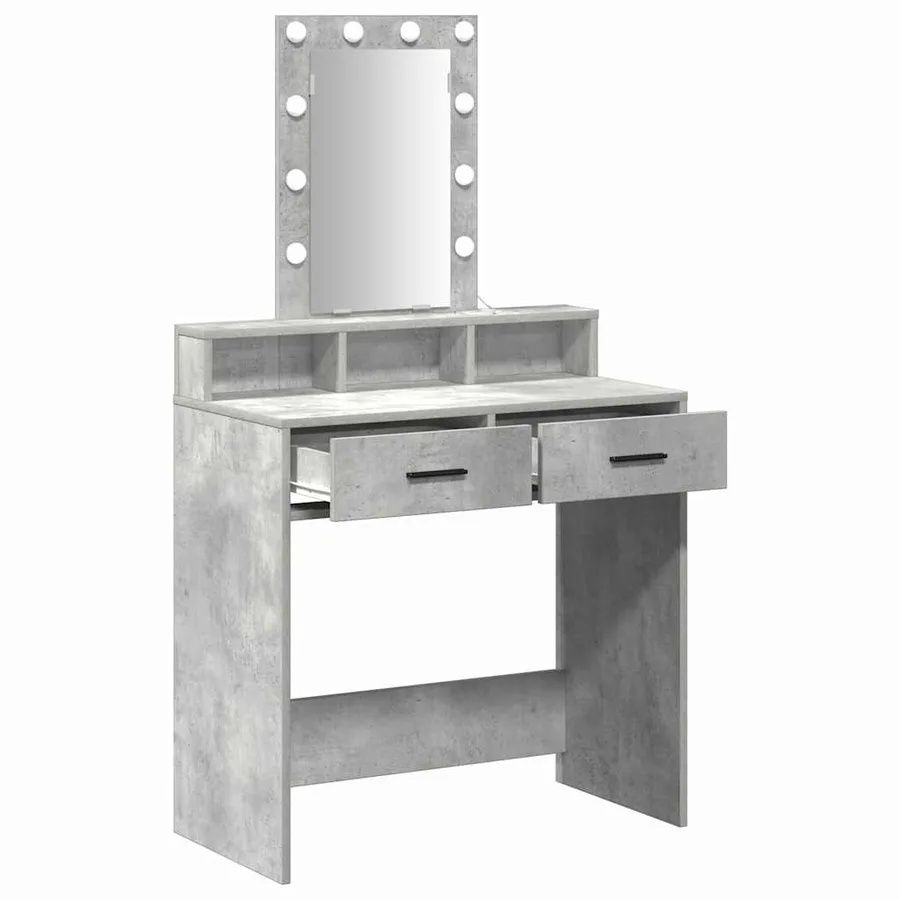 Table de Toilette Gris 79 x 41 x 140 cm Bois d'ingénierie - 4