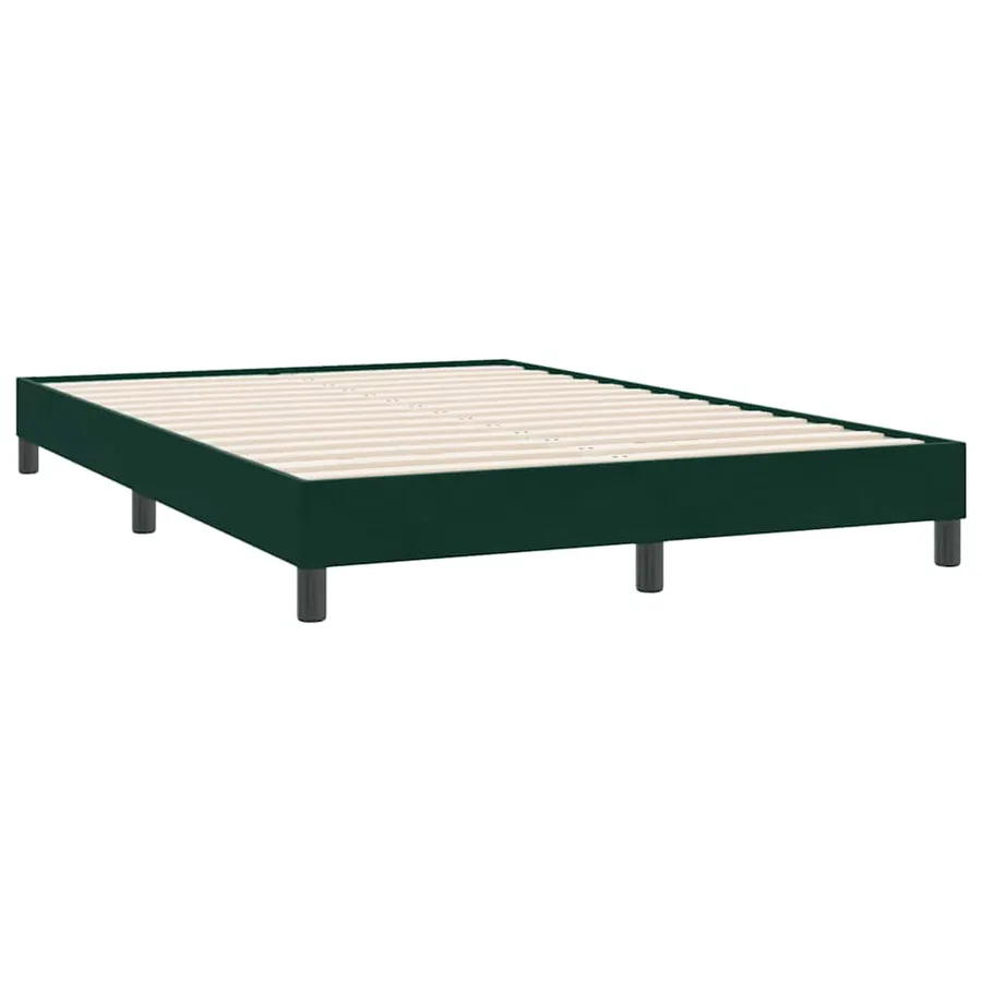 Sommier à lattes de lit et matelas vert foncé 160x220cm velours - 5