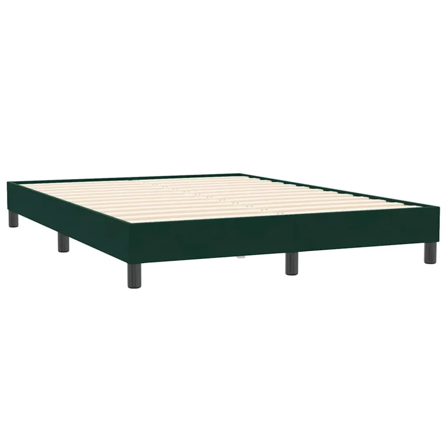 Sommier à lattes de lit et matelas vert foncé 160x210cm velours - 5