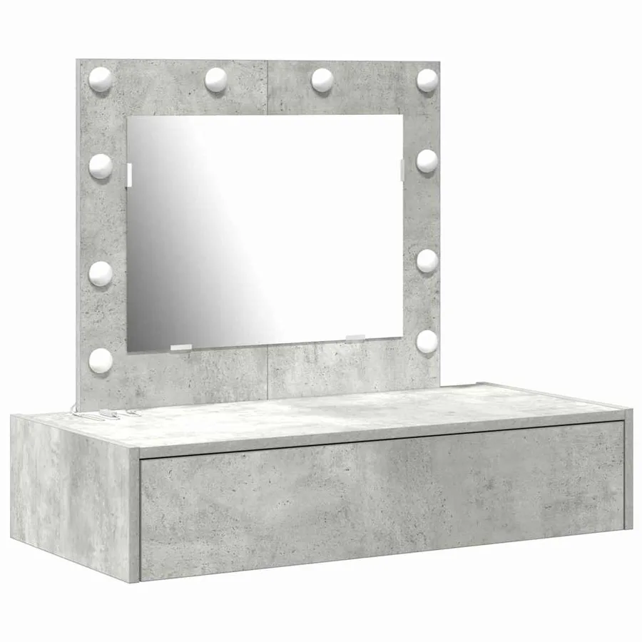 Table de Toilette Gris 83 x 40 x 70 cm Bois d'ingénierie - 2