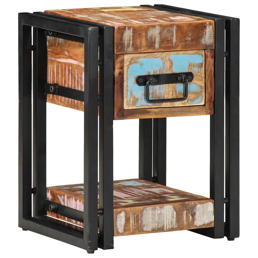 Cabinet de chevet 30 x 30 x 40 cm Bois Recyclé Solide - 2