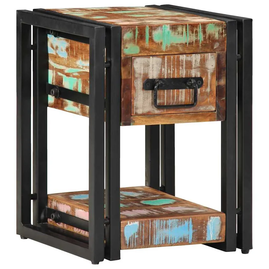Cabinet de chevet 30 x 30 x 40 cm Bois Recyclé Solide - 3