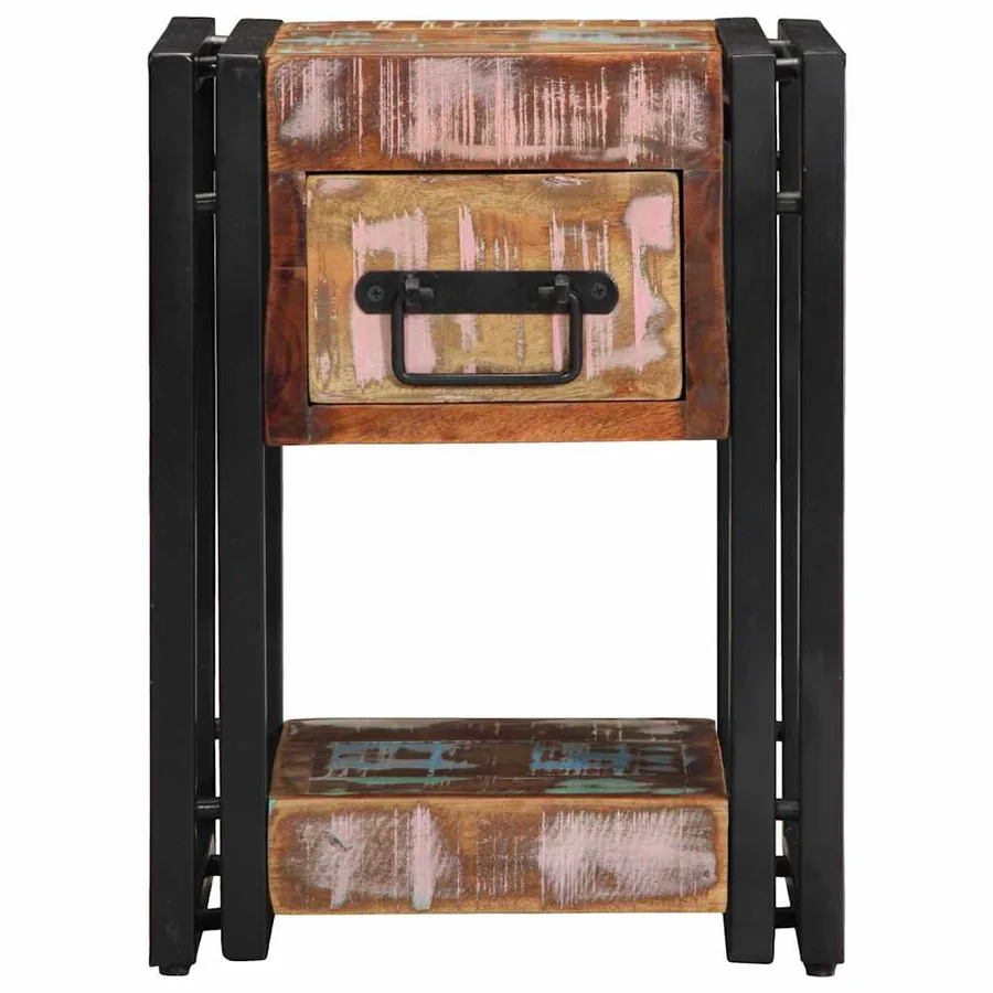 Cabinet de chevet 30 x 30 x 40 cm Bois Recyclé Solide - 6