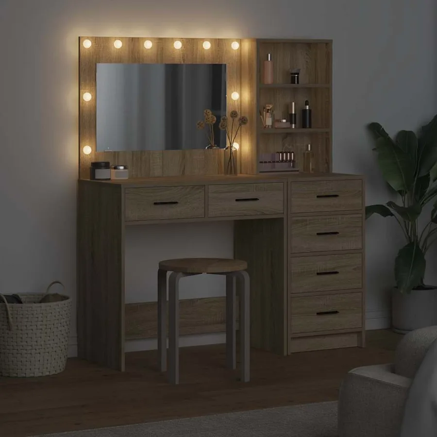 Table de Toilette Marron 78.5 x 41 x 135 cm Bois d'ingénierie - 4
