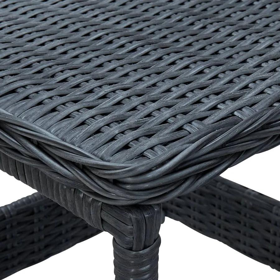 Salon de jardin 3 pcs avec coussins résine tressée gris foncé - 12