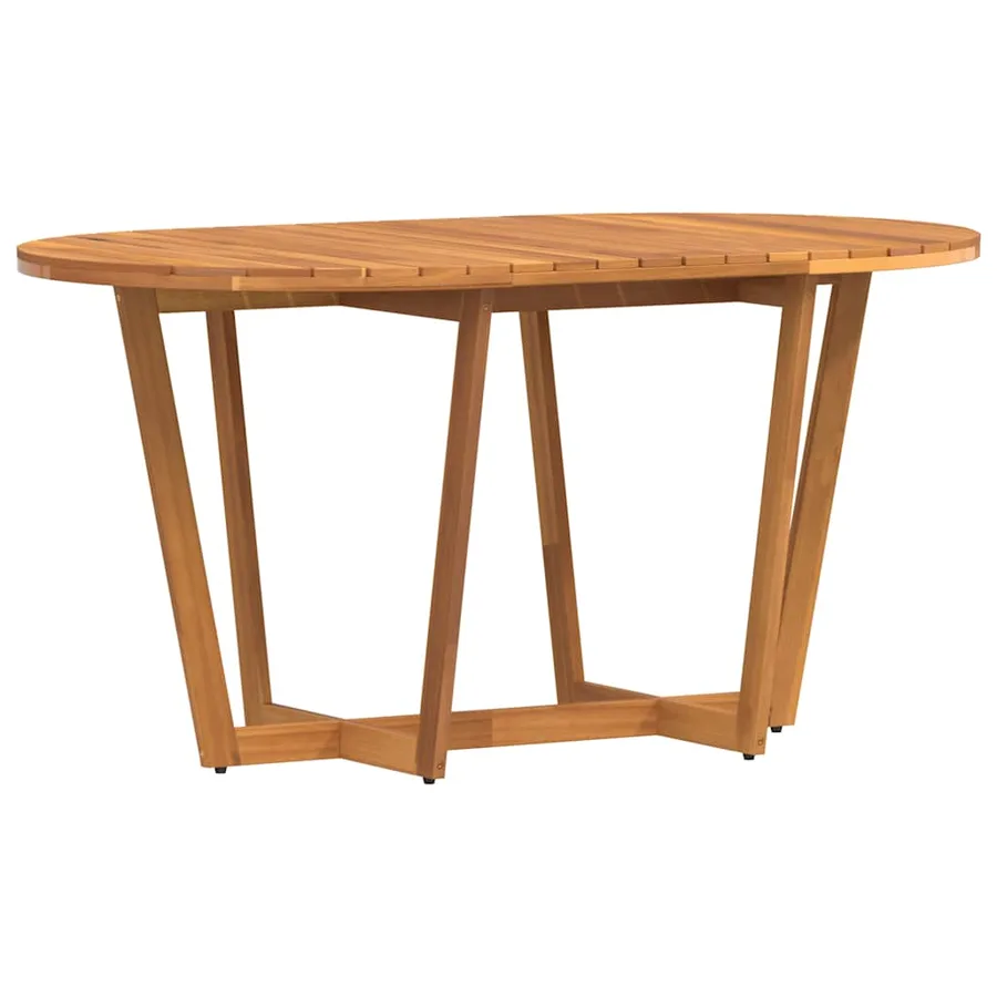 Table de jardin ovale 150 x 90 x 75 cm en bois d'acacia massif - 2