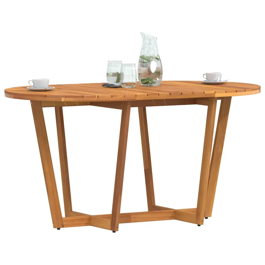 Table de jardin ovale 150 x 90 x 75 cm en bois d'acacia massif - 4