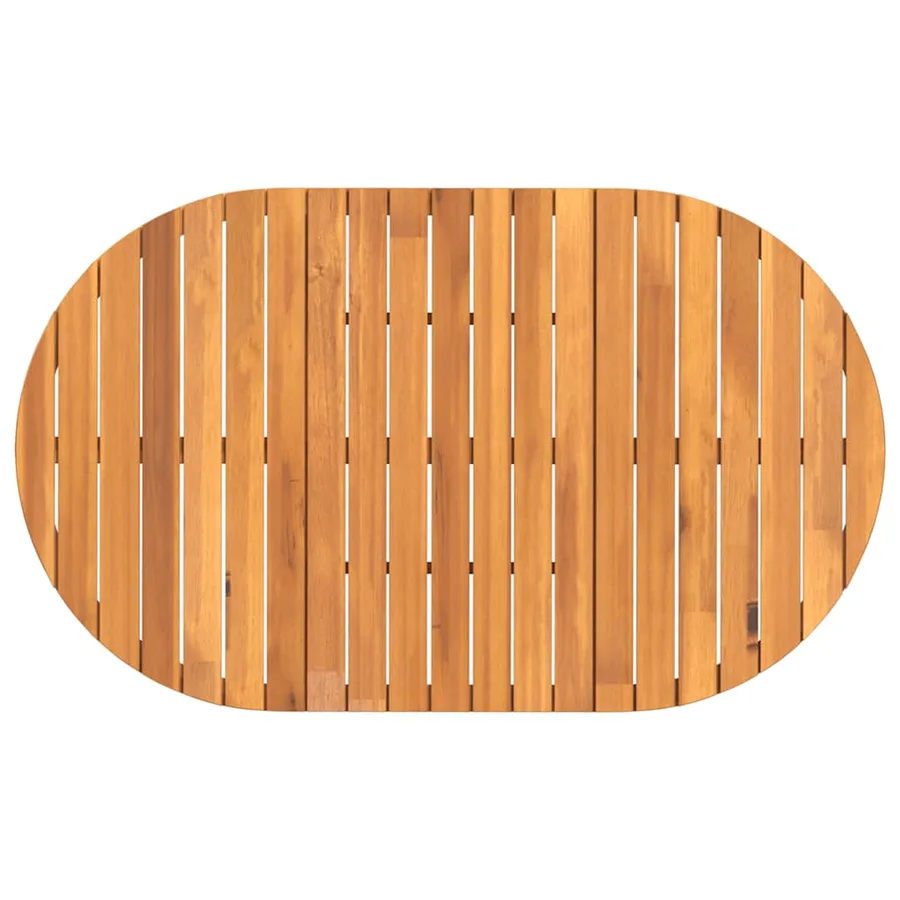 Table de jardin ovale 150 x 90 x 75 cm en bois d'acacia massif - 8