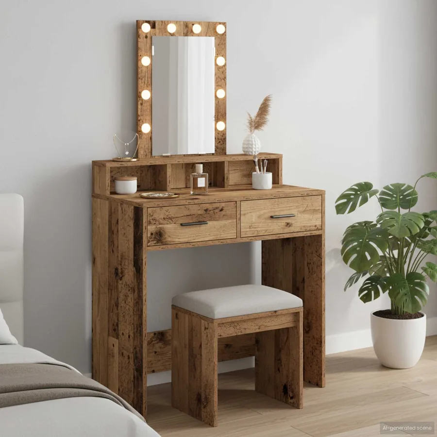 Table de Toilette Marron 79 x 41 x 140 cm Bois d'ingénierie