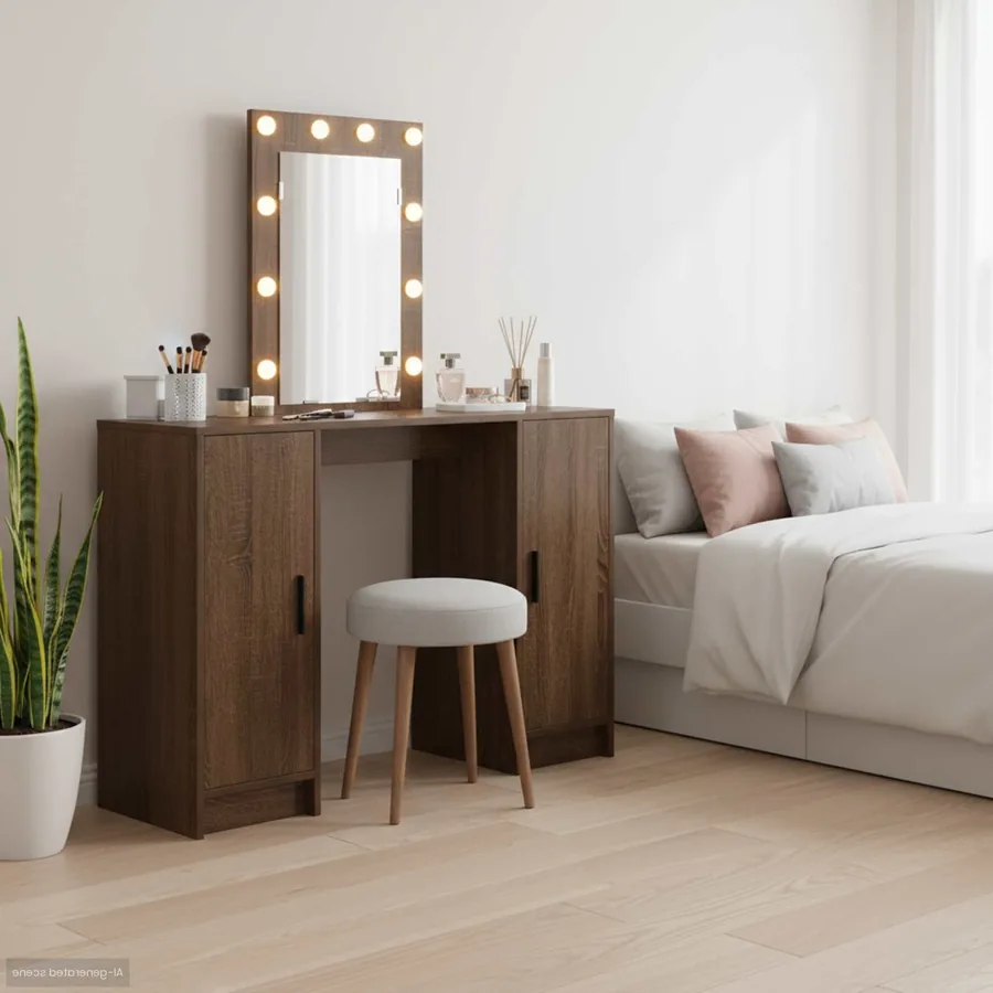 Table de Toilette Marron 102 x 33 x 135 cm Bois d'ingénierie