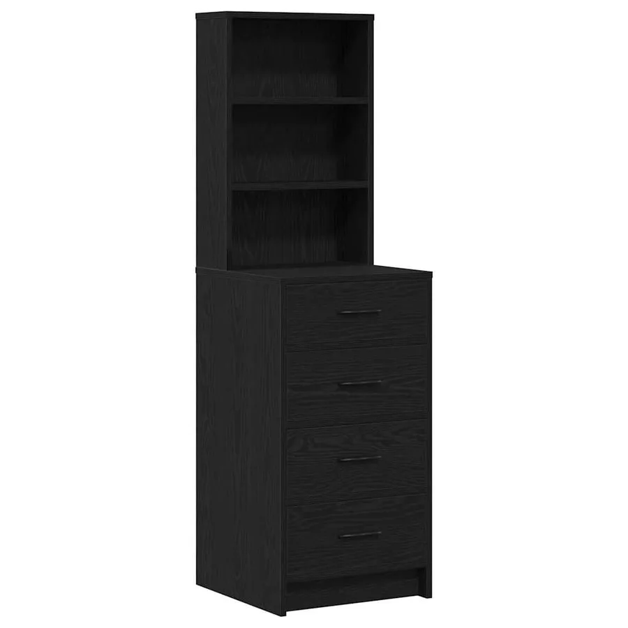 Table de Toilette 2 pcs Noir 50 x 41 x 135 cm Bois d'ingénierie - 6