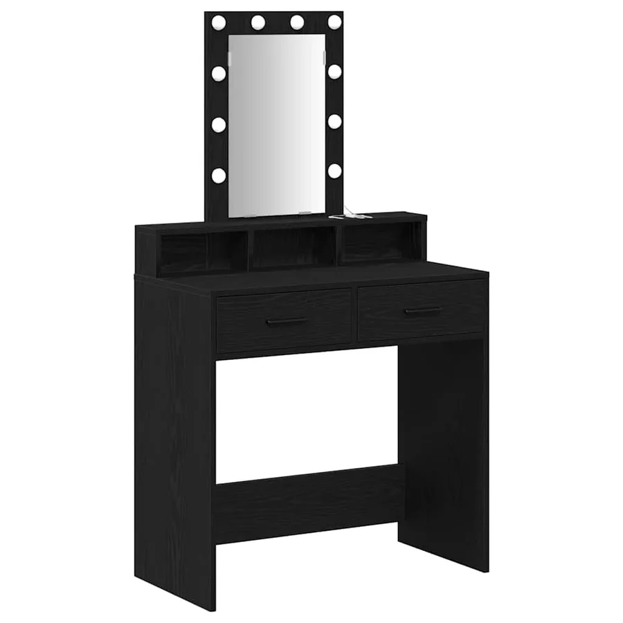 Table de Toilette Noir 79 x 41 x 140 cm Bois d'ingénierie - 2