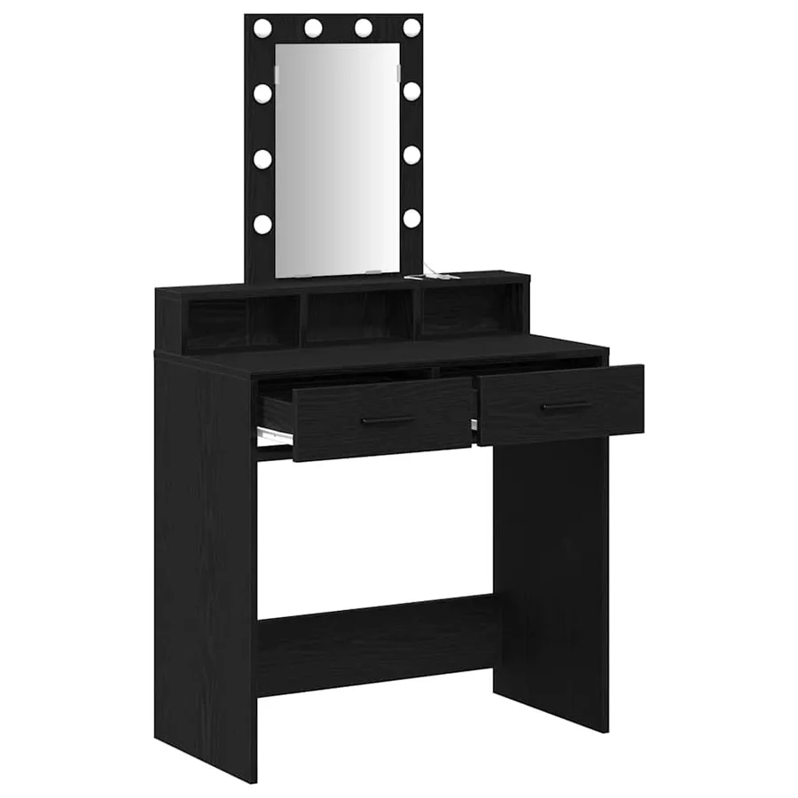 Table de Toilette Noir 79 x 41 x 140 cm Bois d'ingénierie - 4