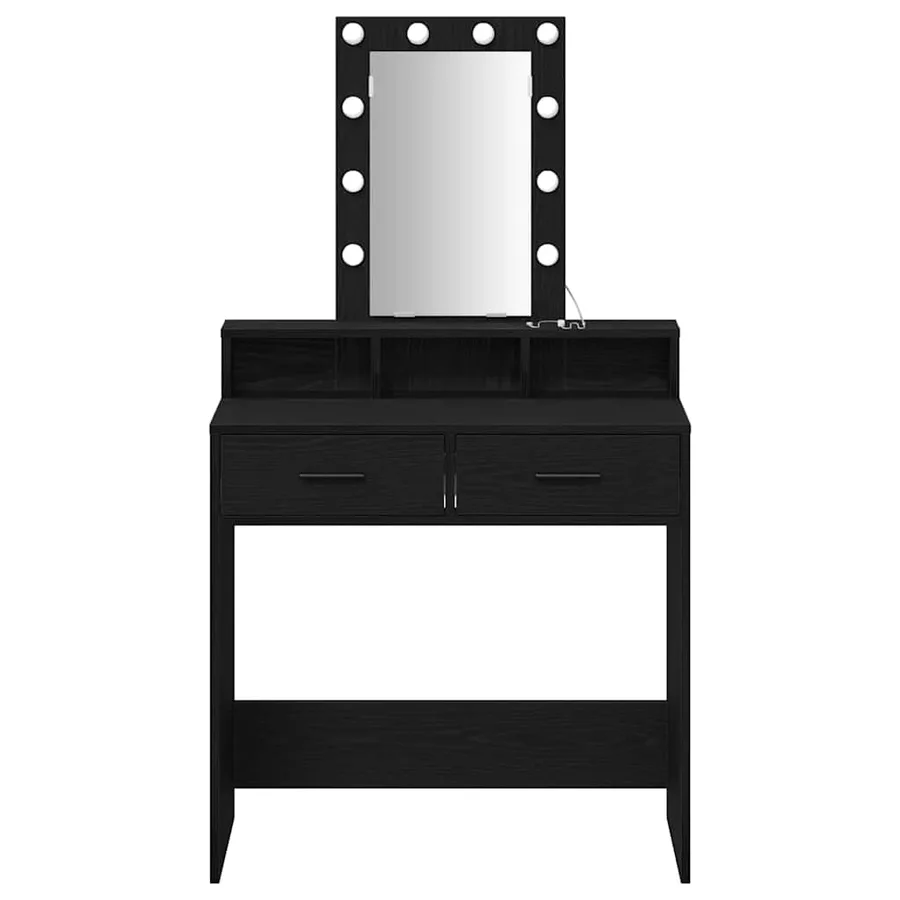 Table de Toilette Noir 79 x 41 x 140 cm Bois d'ingénierie - 5