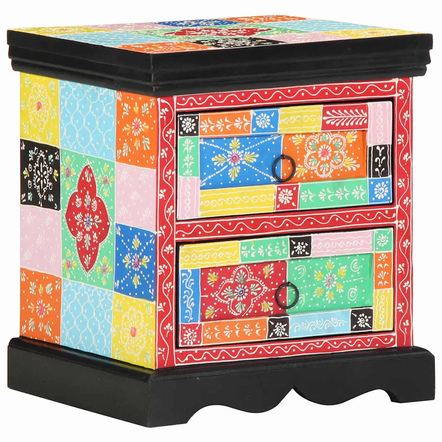 Cabinet de chevet avec tiroir 2 pcs Multicolore 40 x 35 x 45 cm - 2
