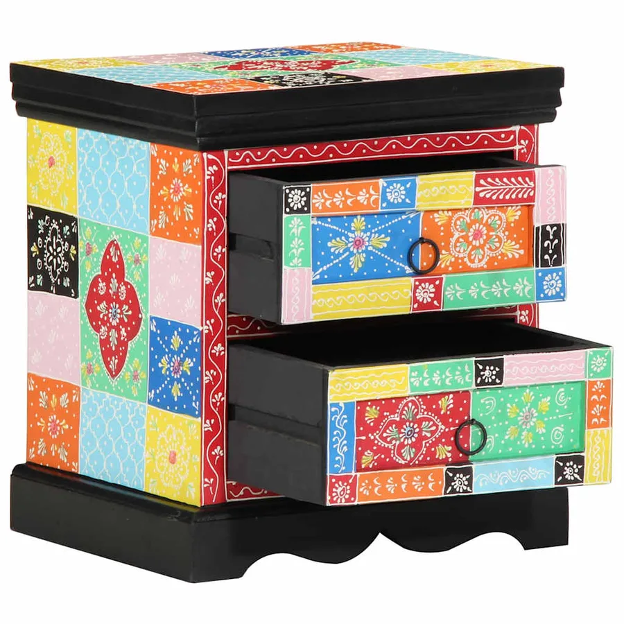 Cabinet de chevet avec tiroir 2 pcs Multicolore 40 x 35 x 45 cm - 3