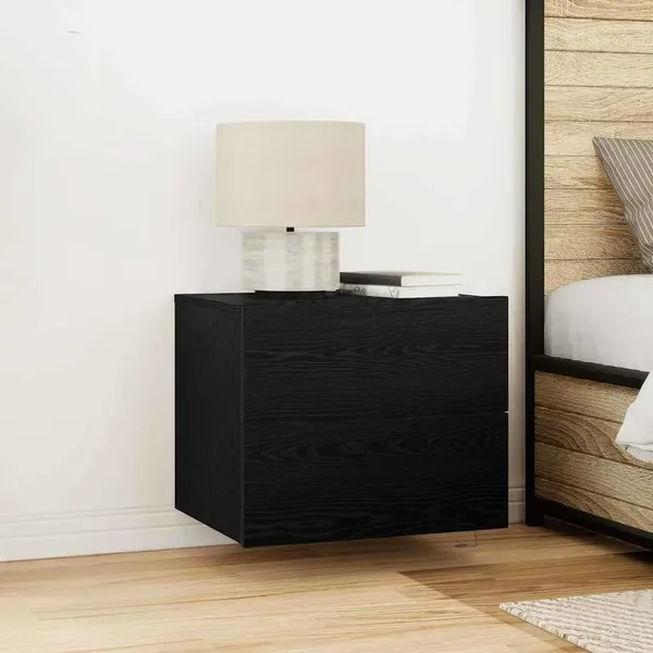 Cabinet de chevet avec tiroir 2 pcs Chêne noir 50 x 39 x 41 cm