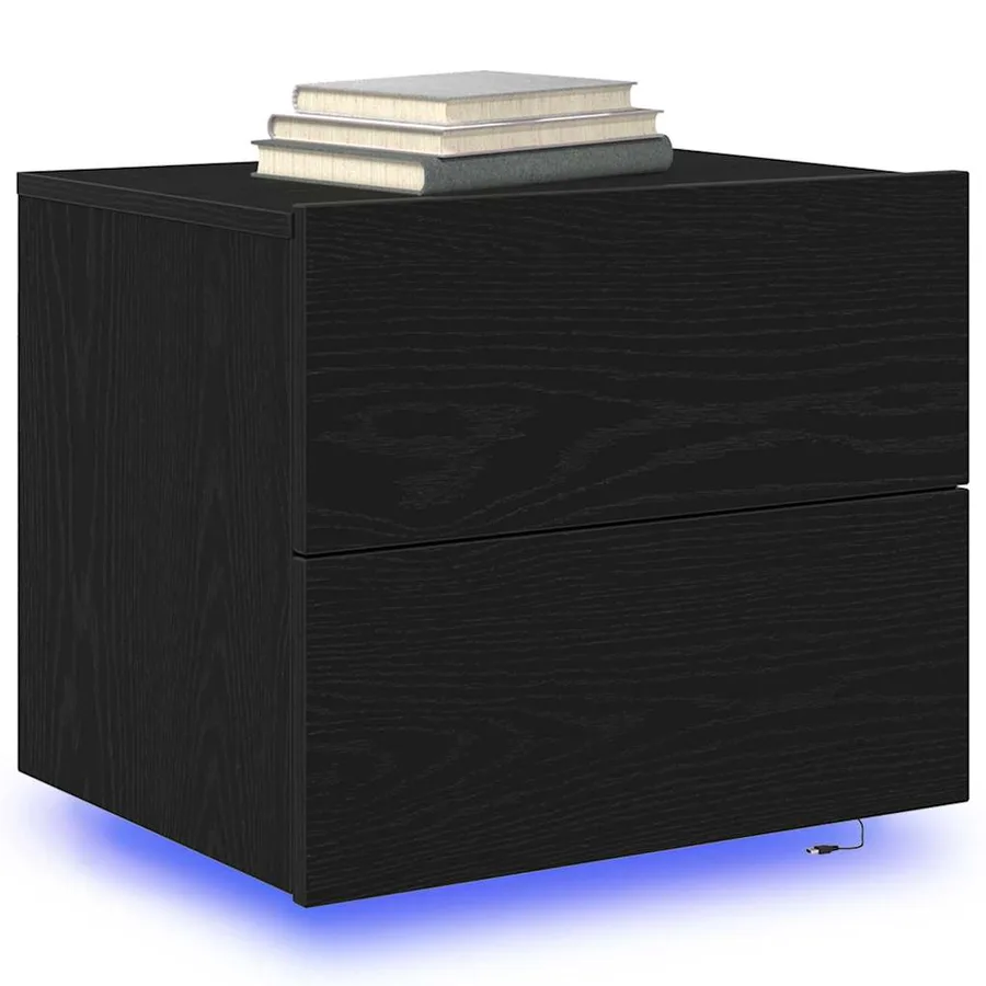 Cabinet de chevet avec tiroir 2 pcs Chêne noir 50 x 39 x 41 cm - 3