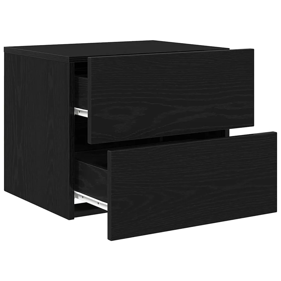 Cabinet de chevet avec tiroir 2 pcs Chêne noir 50 x 39 x 41 cm - 7