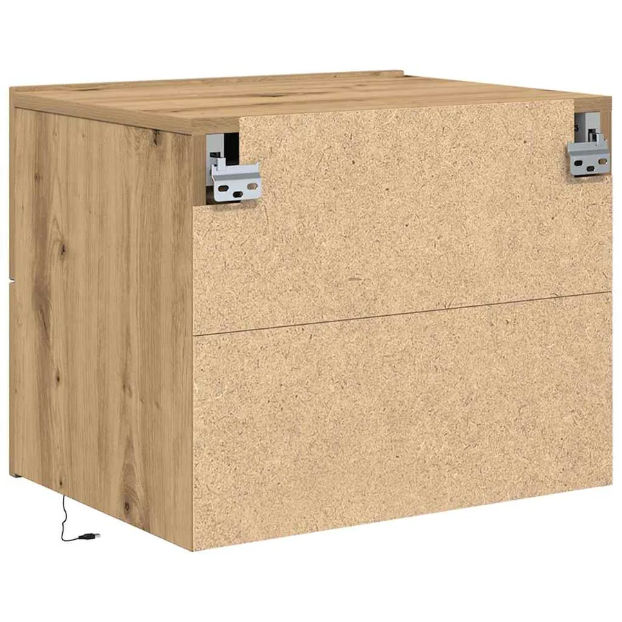 Cabinet de chevet 2 pc Chêne artisanal 50 x 39 x 41 cm - 8