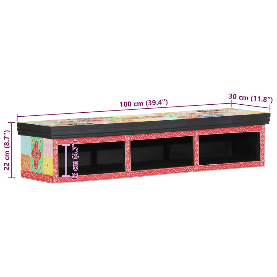 Meuble TV Multicolore 100 x 30 x 22 cm Bois d'ingénierie - 10