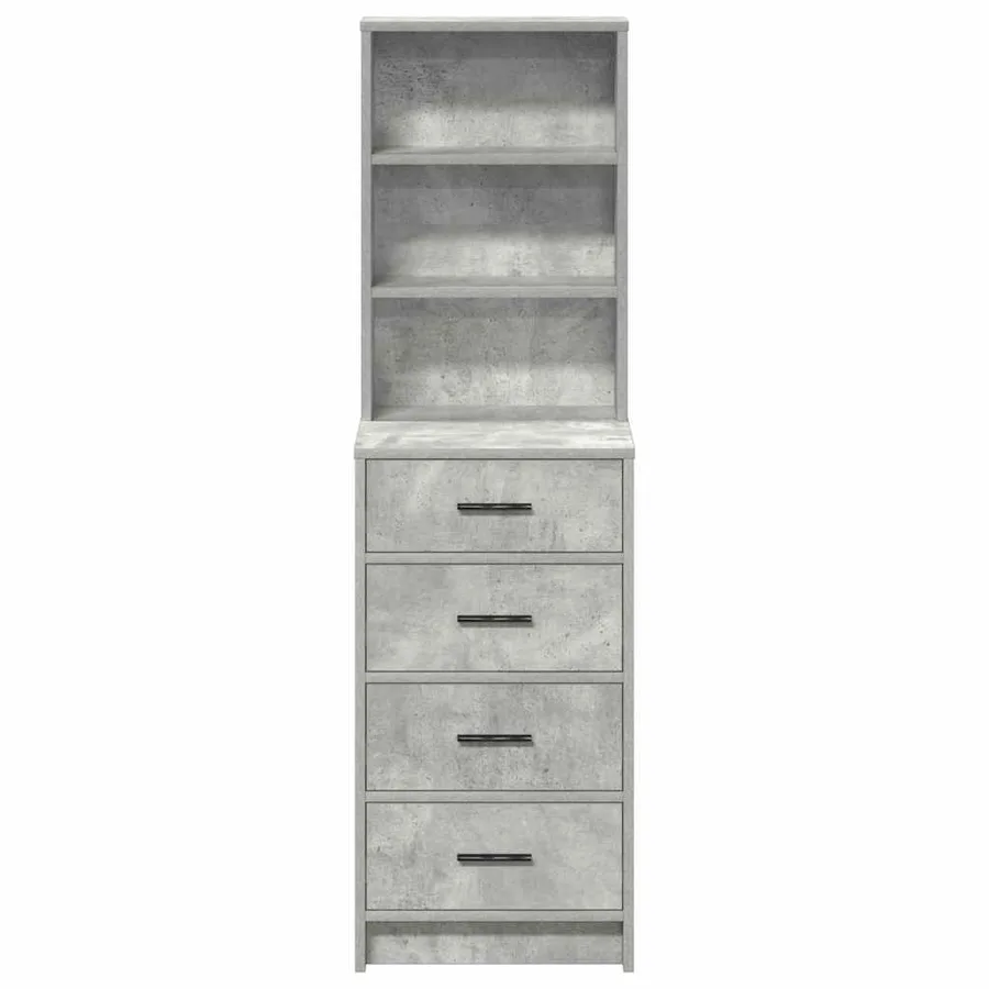 Haut Armoire Gris béton 40 x 41 x 135 cm Bois d'ingénierie - 3