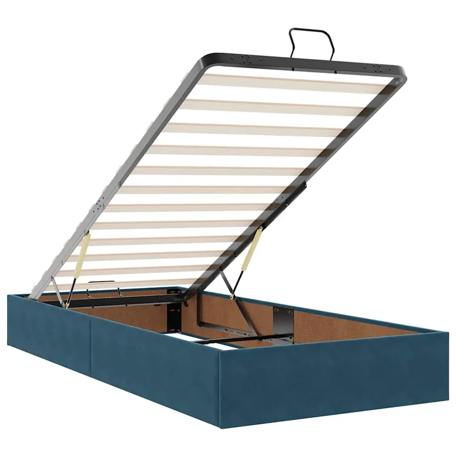 Cadre de lit ottoman avec matelas bleu foncé 160x200 cm velours - 10