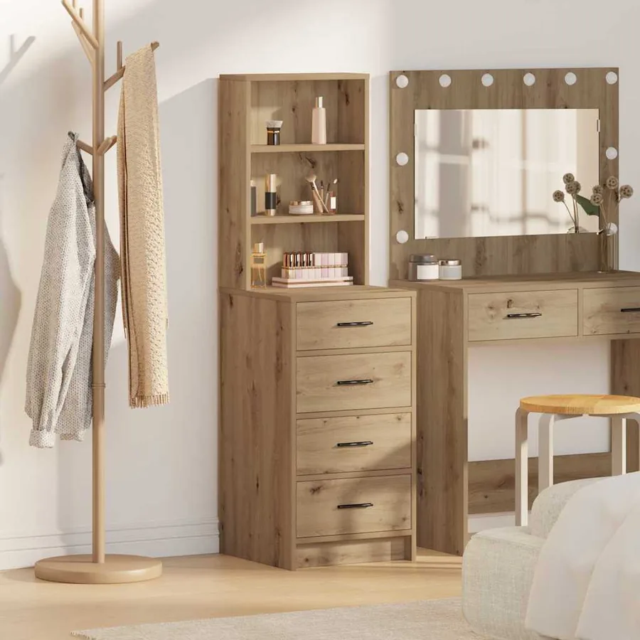 Haut Armoire chêne artisanal 40 x 41 x 135 cm Bois d'ingénierie