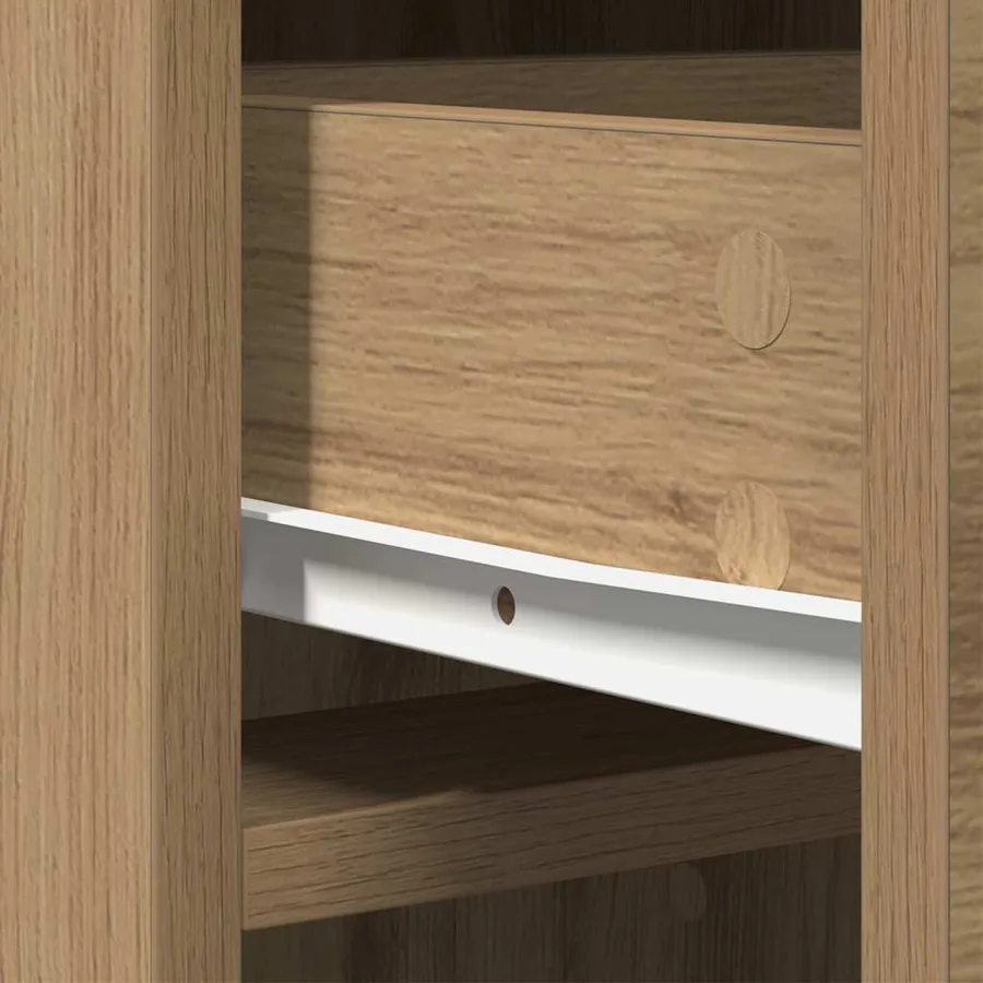 Haut Armoire chêne artisanal 40 x 41 x 135 cm Bois d'ingénierie - 8