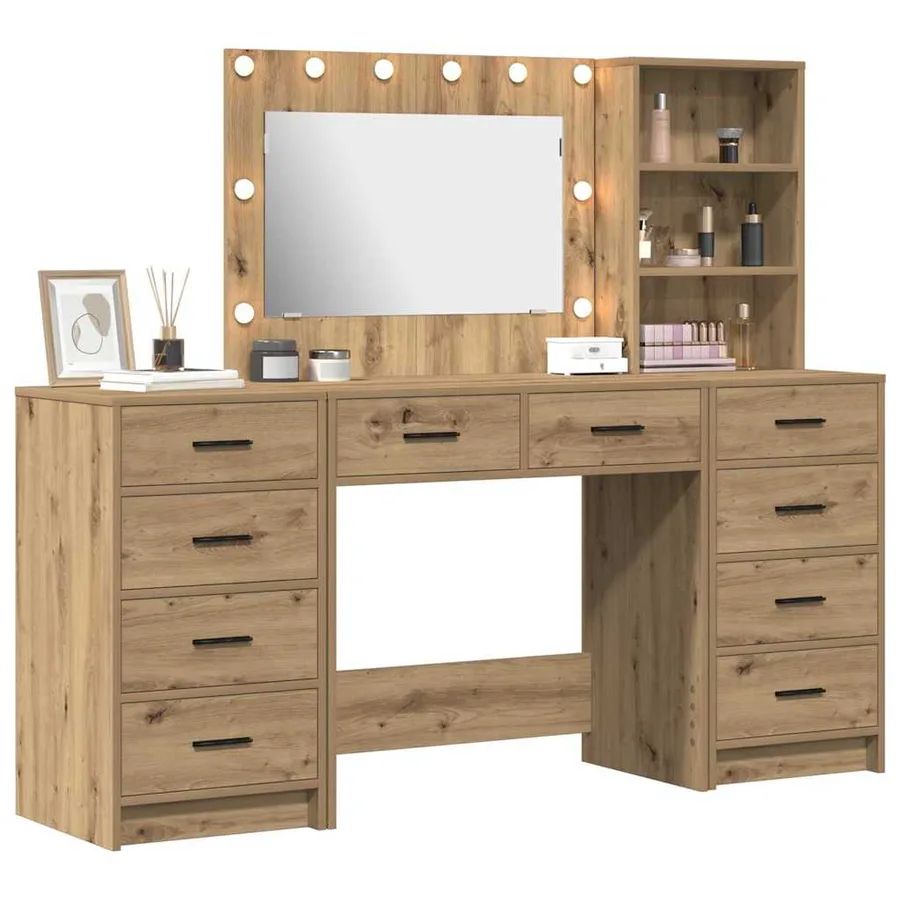 Table de Toilette 3 pcs Chêne artisanal 78,5 x 41 x 135 cm - 3