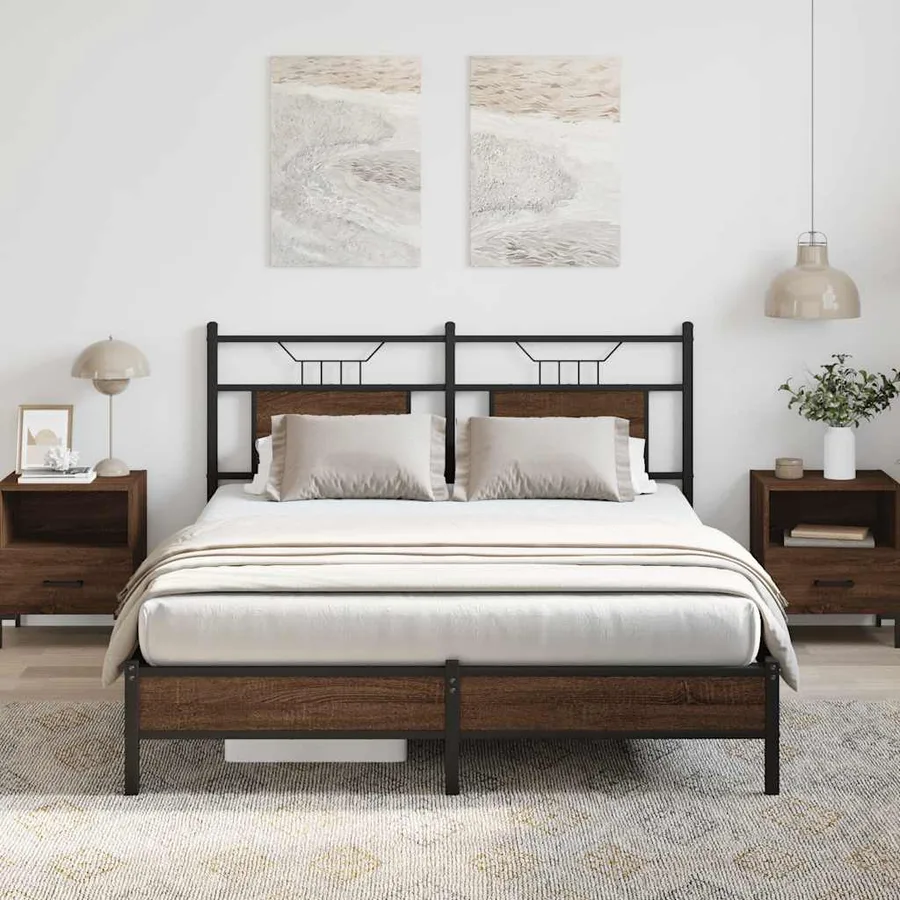Cadre de lit sans matelas chêne marron 140x200 cm - 5