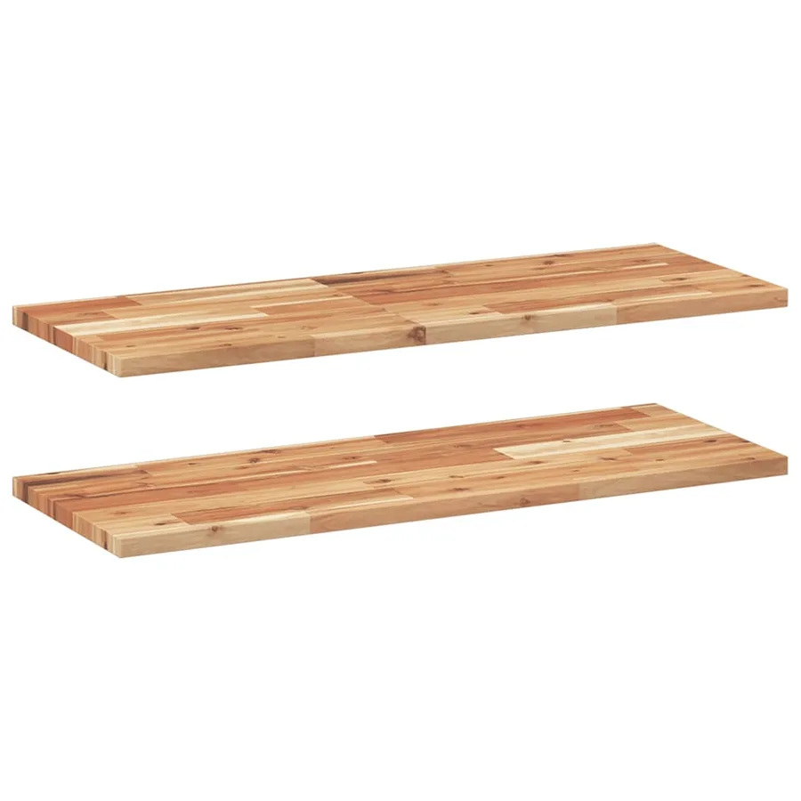 Étagères flottantes 2 pcs 80x30x2 cm acacia massif à l'huile - 2