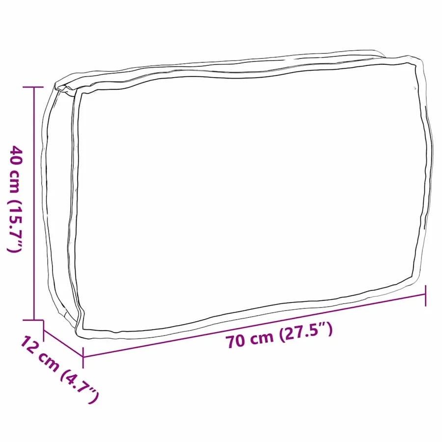 Coussin Bordeaux 70 x 40 x 12 cm Tissu Oxford - 7
