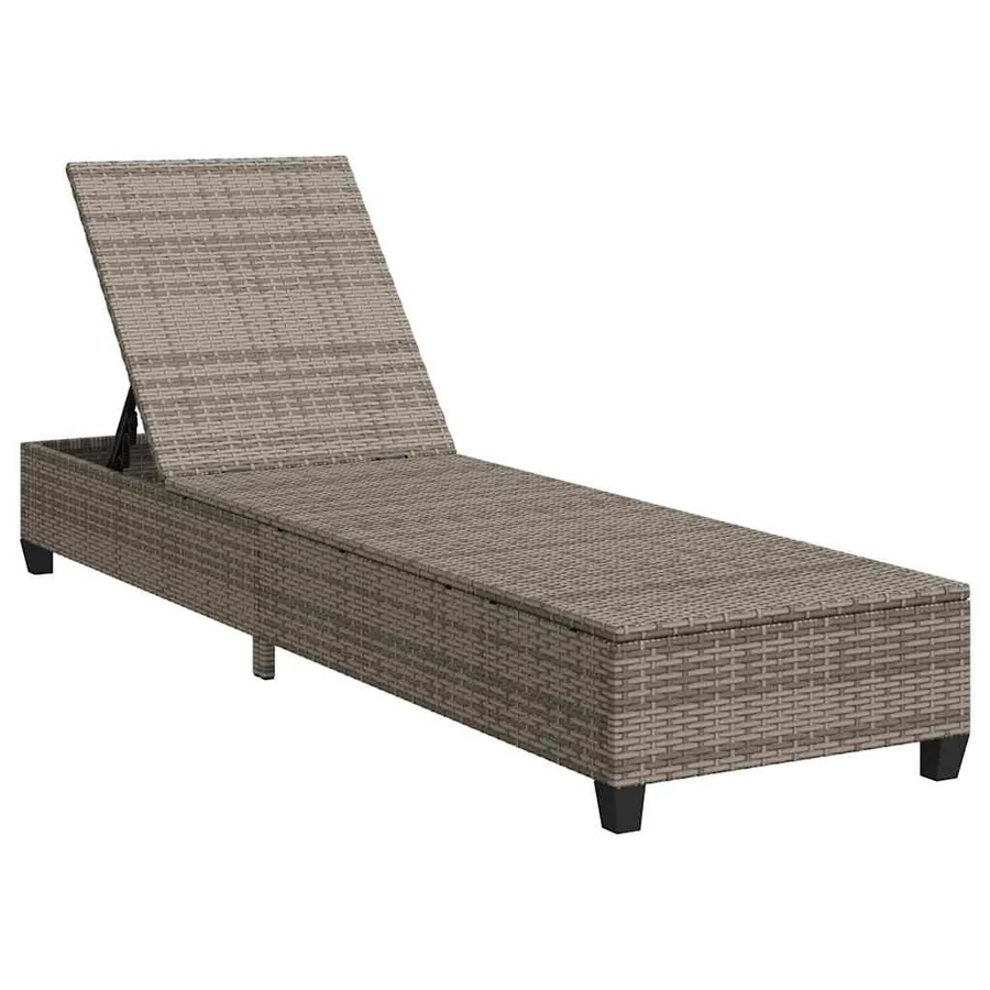 Transat avec coussins gris 55 x 200 x 25,5 cm en rotin synthétique - 4