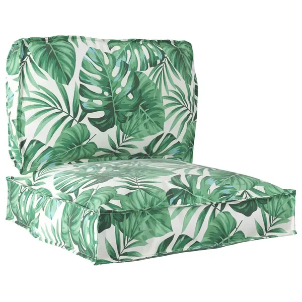 Set de coussins de palette Floral 2 pcs Motif Feuille Verte