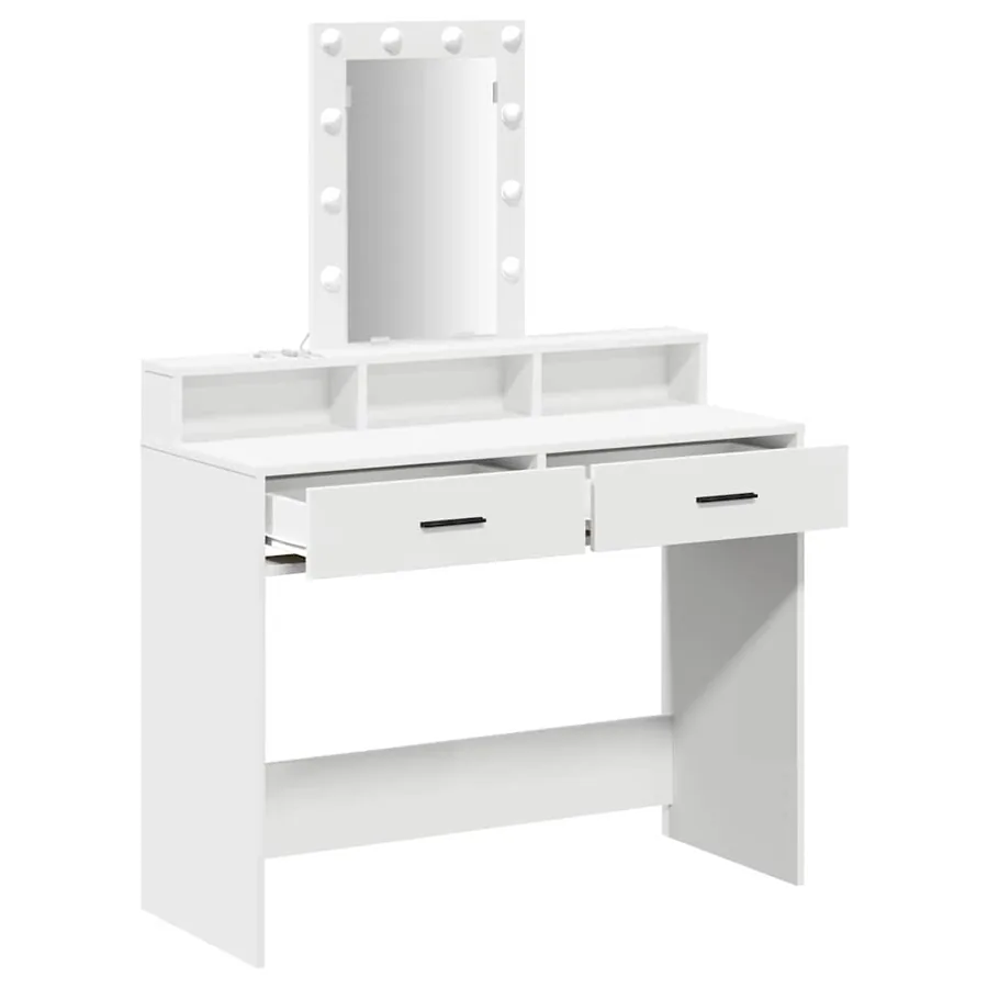 Table de Toilette Blanc 100 x 41 x 140 cm Bois d'ingénierie - 4