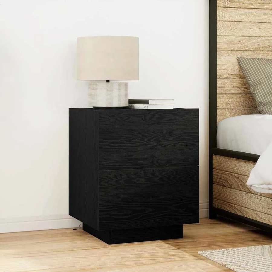 Cabinet de chevet Chêne noir 45 x 40 x 55 cm Bois d'ingénierie