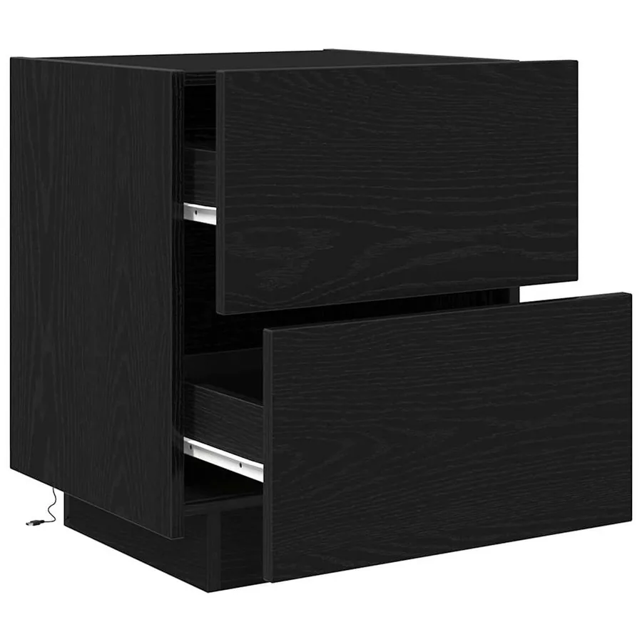 Cabinet de chevet Chêne noir 45 x 40 x 55 cm Bois d'ingénierie - 5