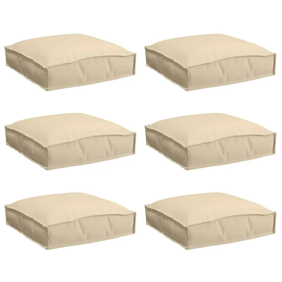 Coussin 6 pcs Beige 40 x 40 x 8 cm Tissu Oxford - 2