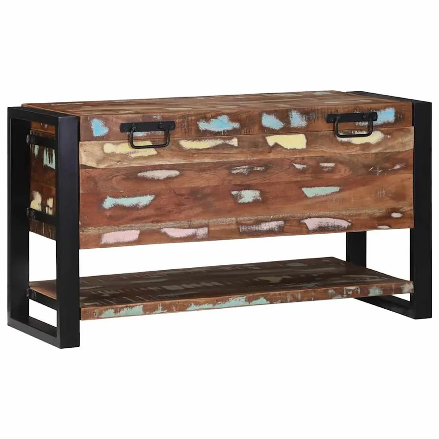 Boîte de rangement Multicolore Bois massif de récupération