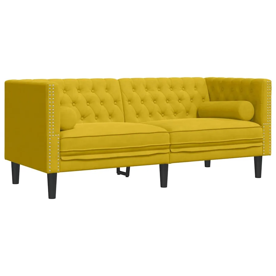 Ensemble de canapé Chesterfield et traversins 2 pcs velours - 5