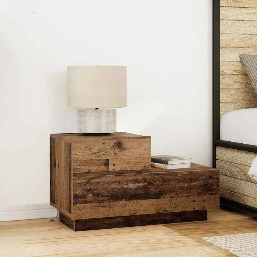 Cabinet de chevet avec tiroir Bois ancien 70 x 36 x 40,5 cm