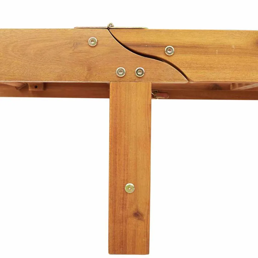 Transat 2-personne 2 pcs Marron Bois d'Acacia Massif - 6