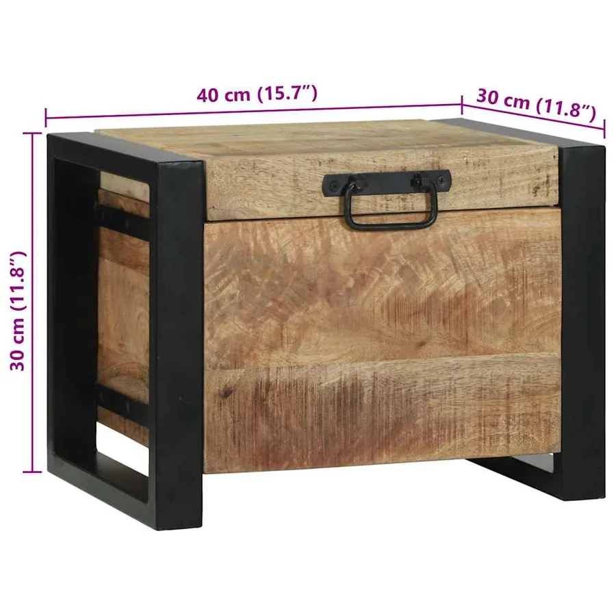 Coffres de rangement 40 x 30 x 30 cm Bois de manguier massif - 13