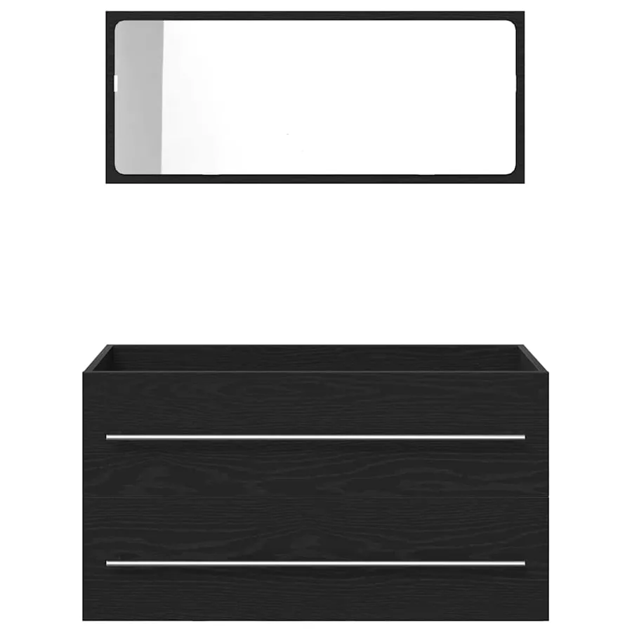 Cabinet de Lavabo Chêne noir 90 x 45 x 1.5 cm Bois d'ingénierie - 7