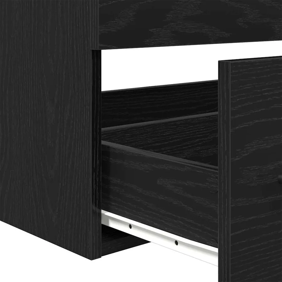 Cabinet de Lavabo Chêne noir 90 x 45 x 1.5 cm Bois d'ingénierie - 9