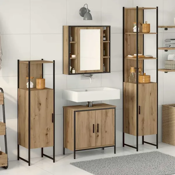 Ensemble de mobilier de salle de bain 4 pc Marron